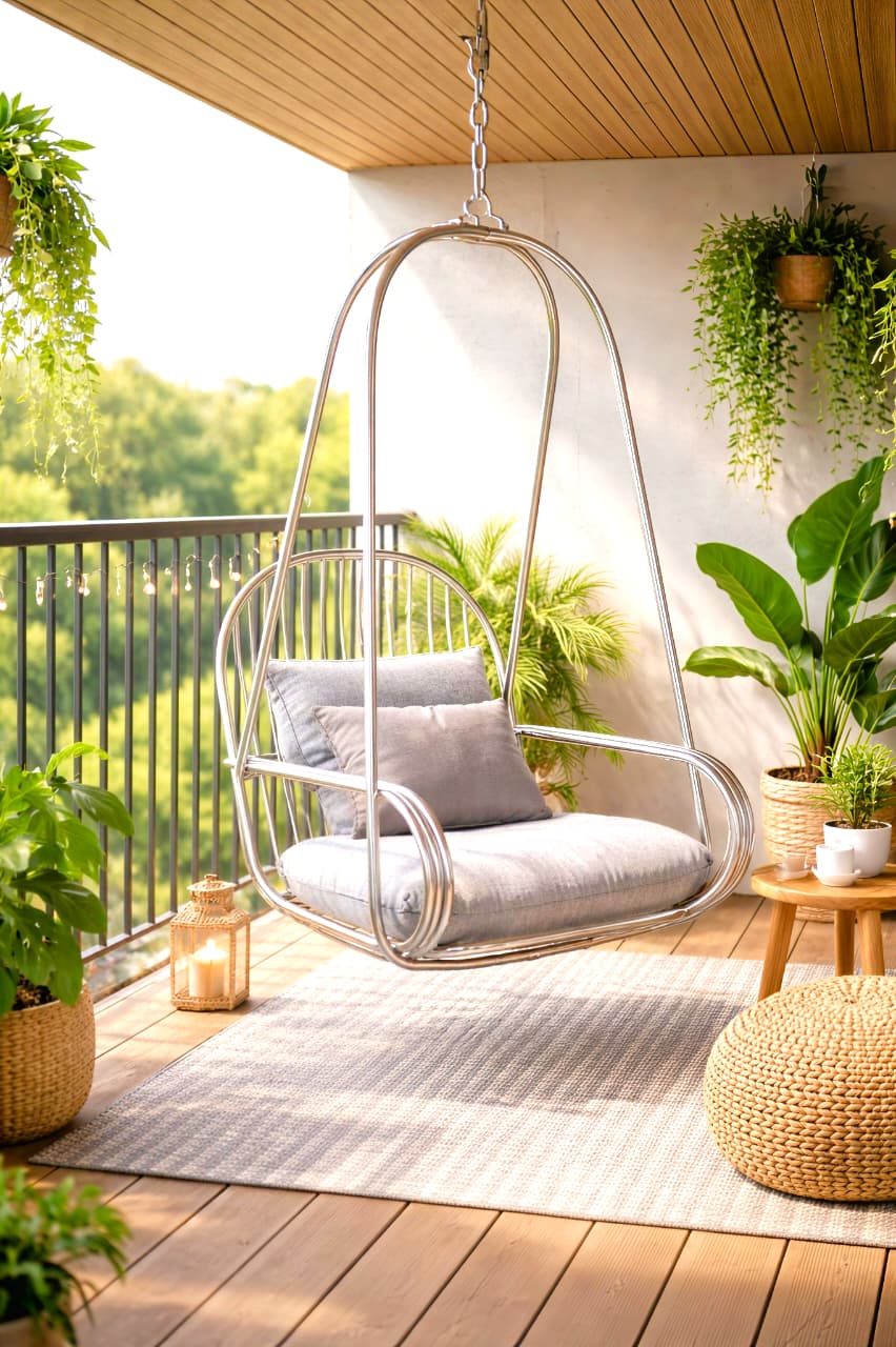Stainless Steel Hanging Balcony Chair