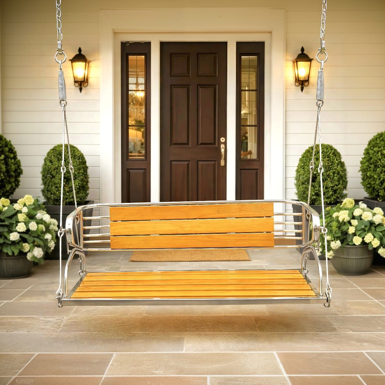 Steel Jhula with Wooden Finish